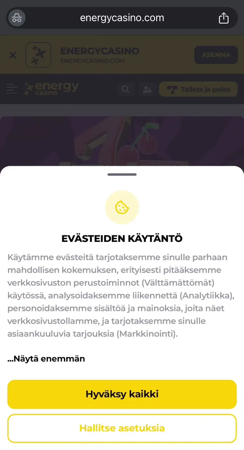 energy casino verkkosivu