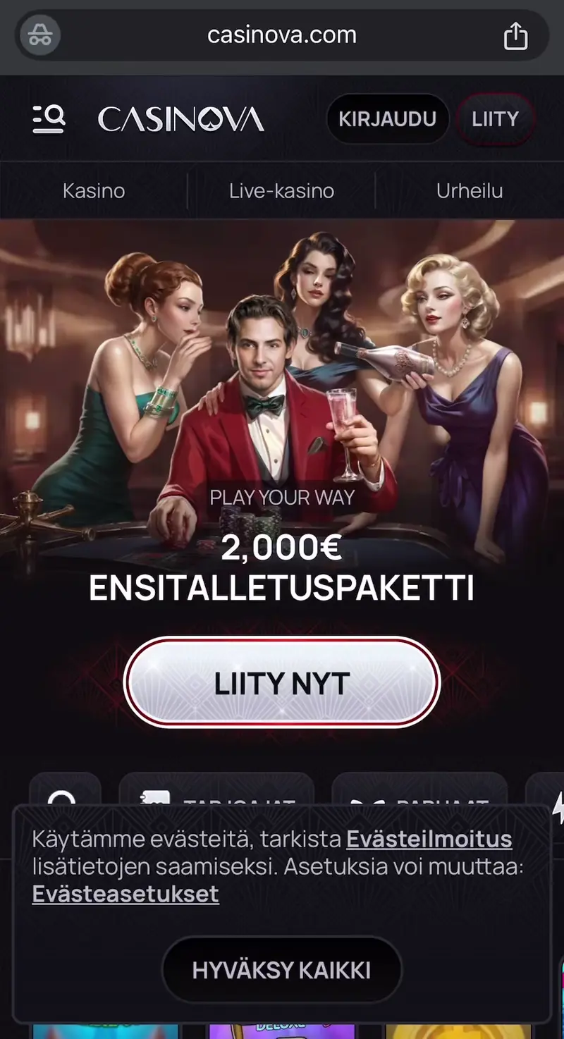 casinova casino verkkosivu
