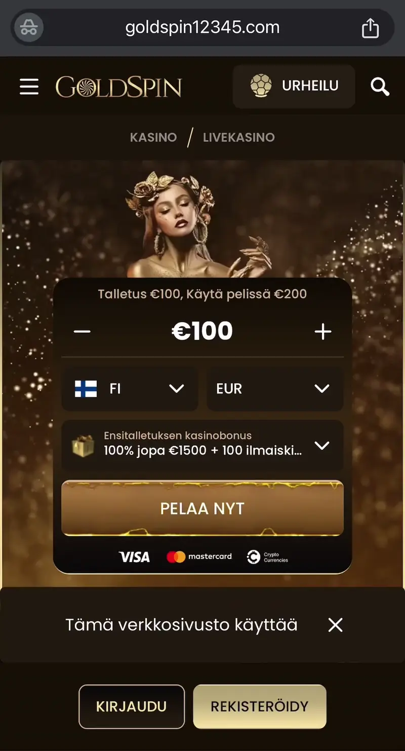 goldspin casino verkkosivu