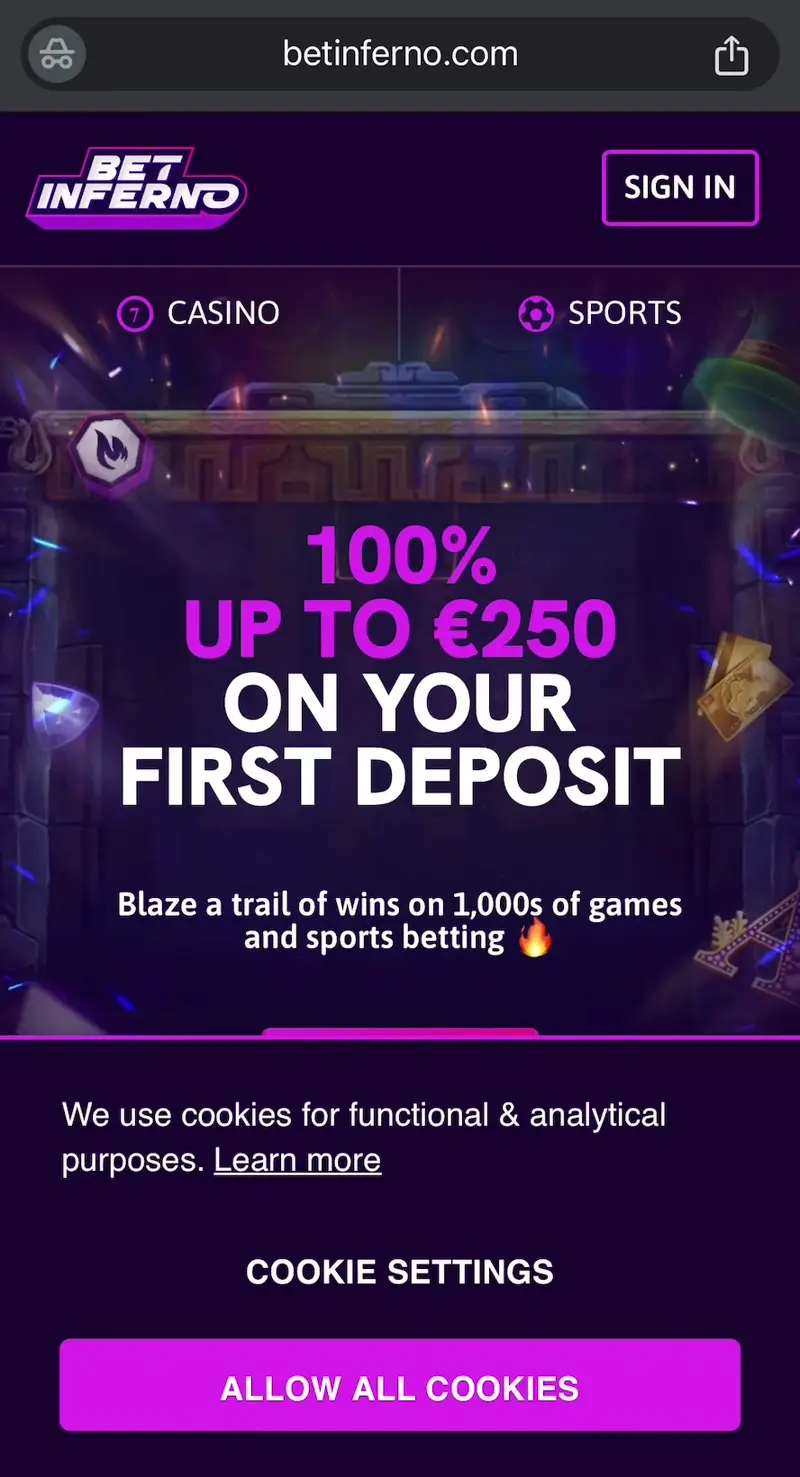 bet inferno casino verkkosivu