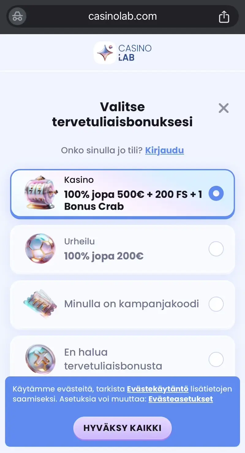 casinolab verkkosivu