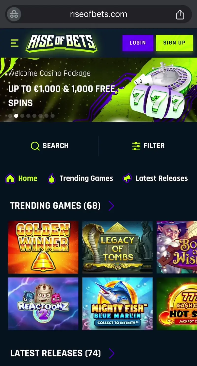rise of bets casino verkkosivu