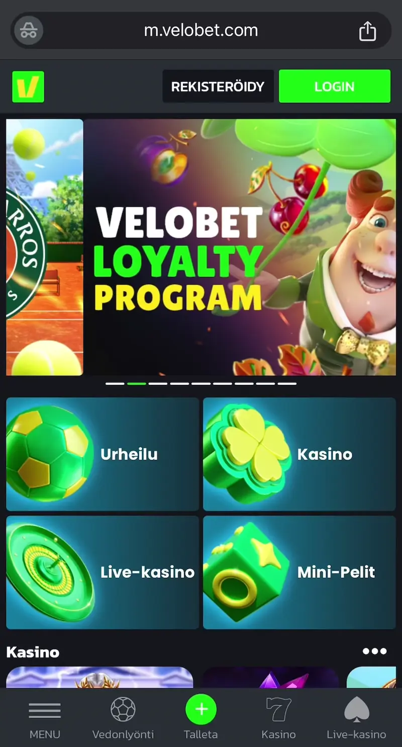 velobet casino verkkosivu