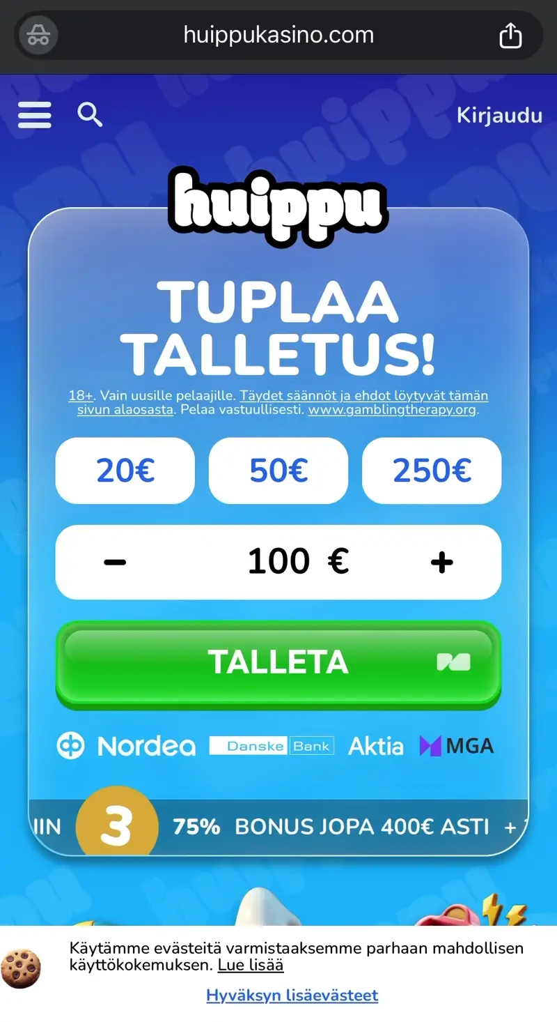 huippu kasino screenshot