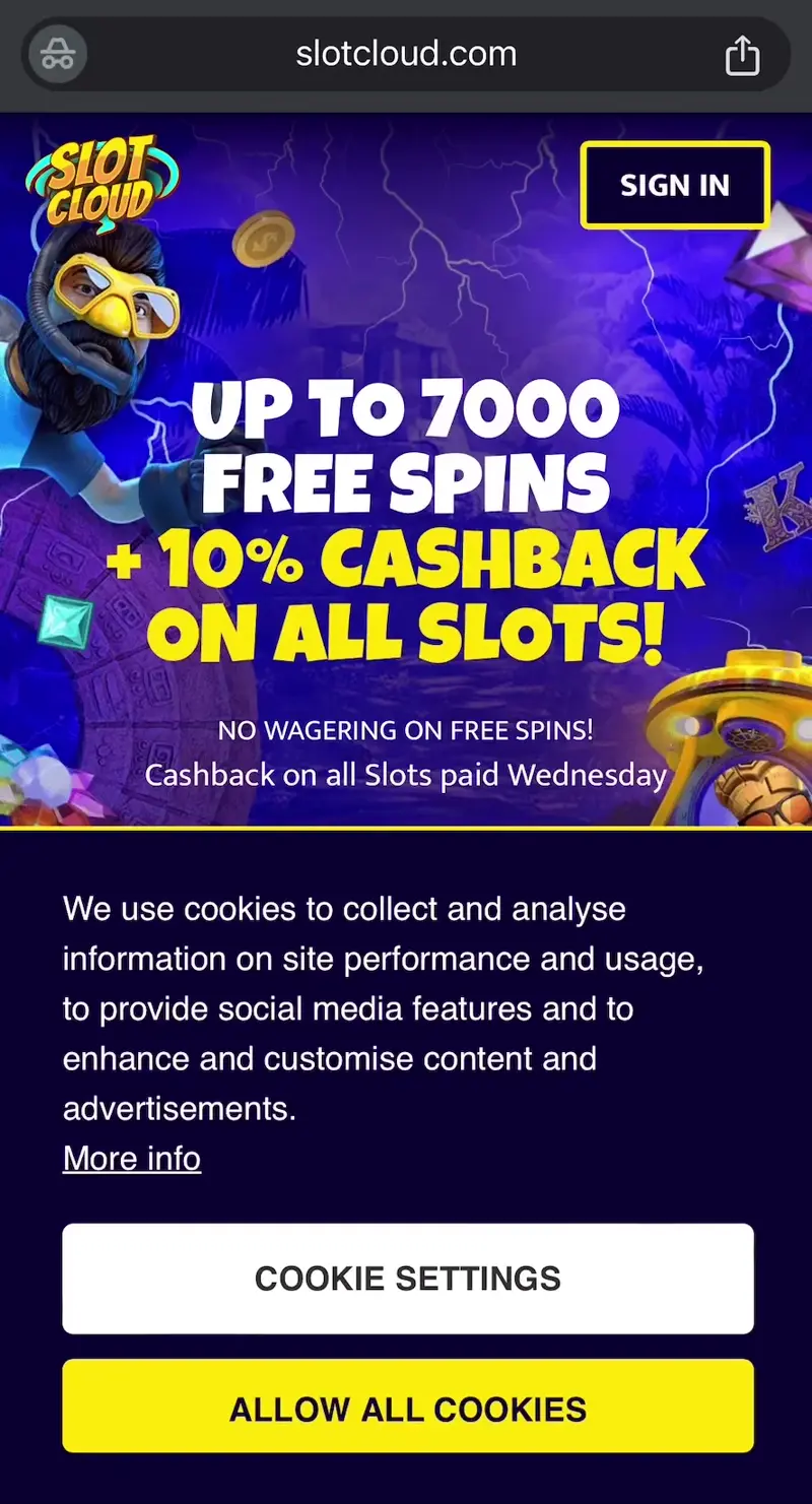 slot cloud casino verkkosivu
