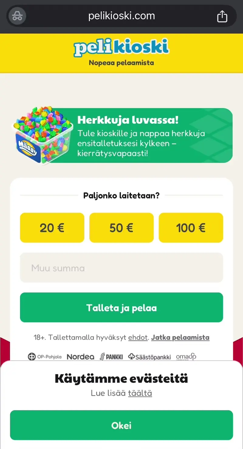 pelikioski casino verkkosivu