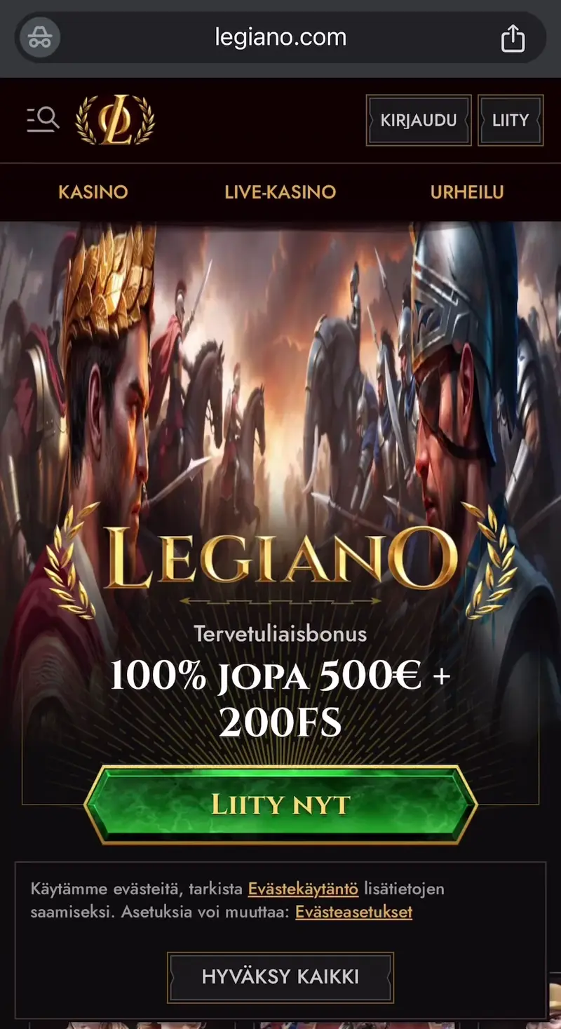 legiano casino verkkosivu