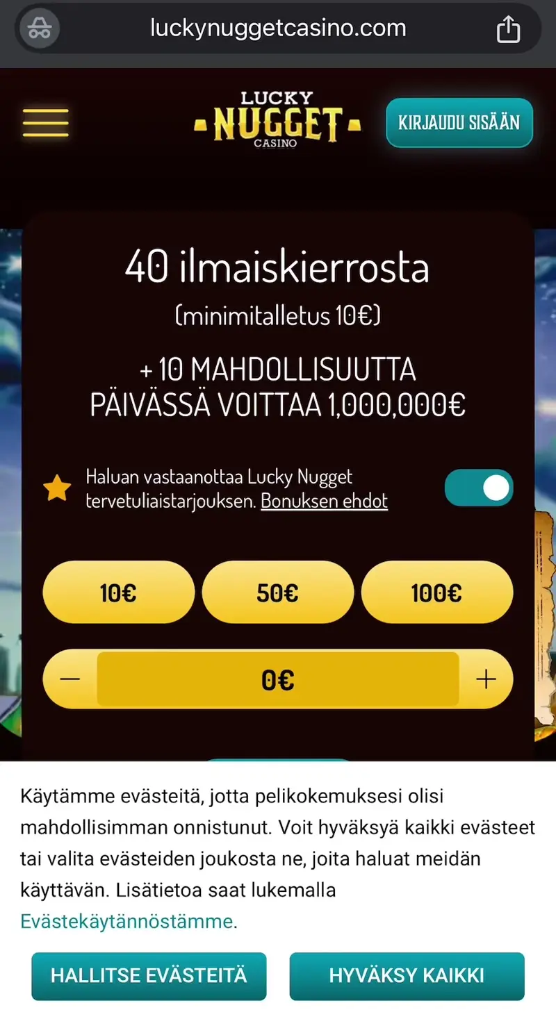 lucky nugget casino verkkosivu