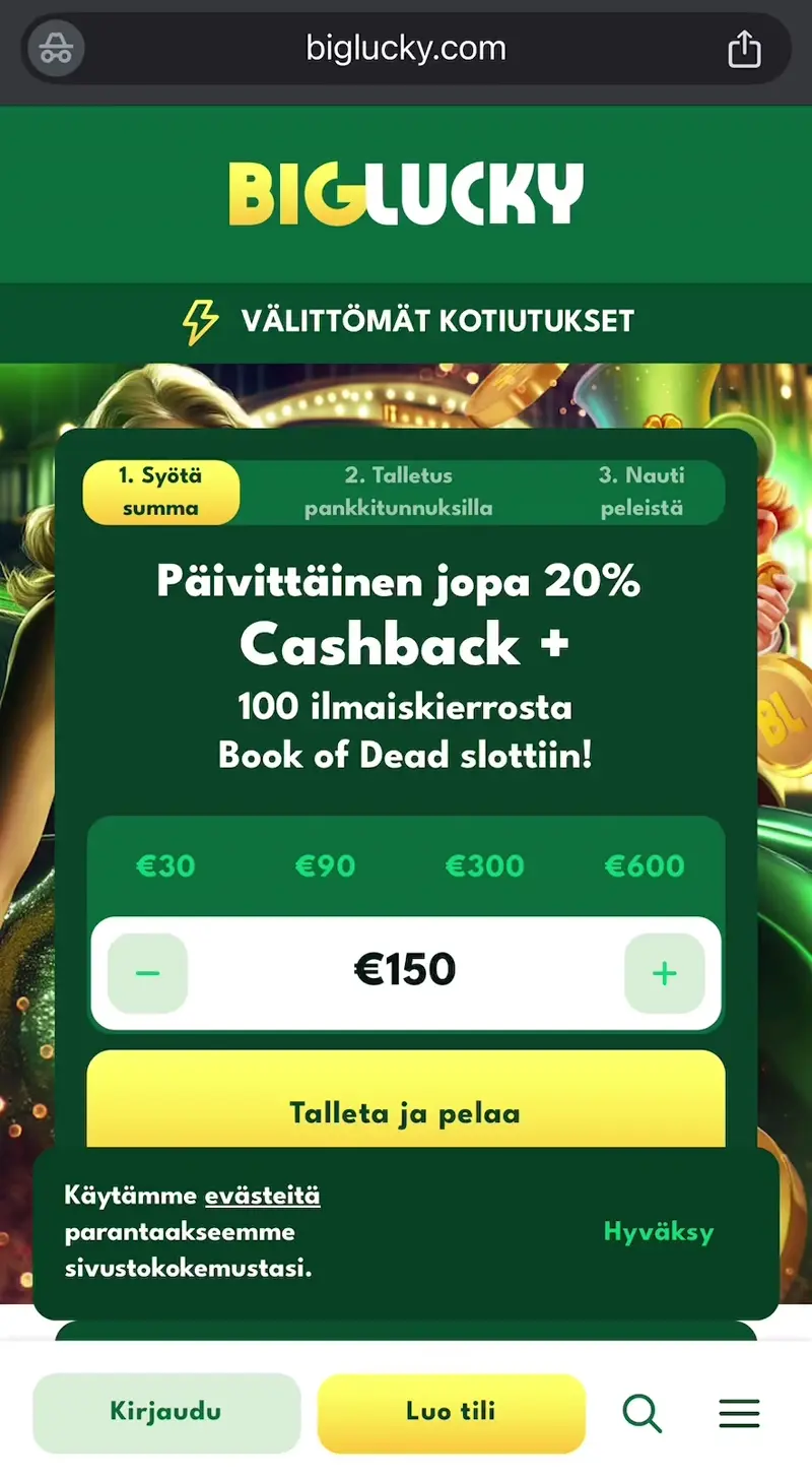 big lucky casino verkkosivu