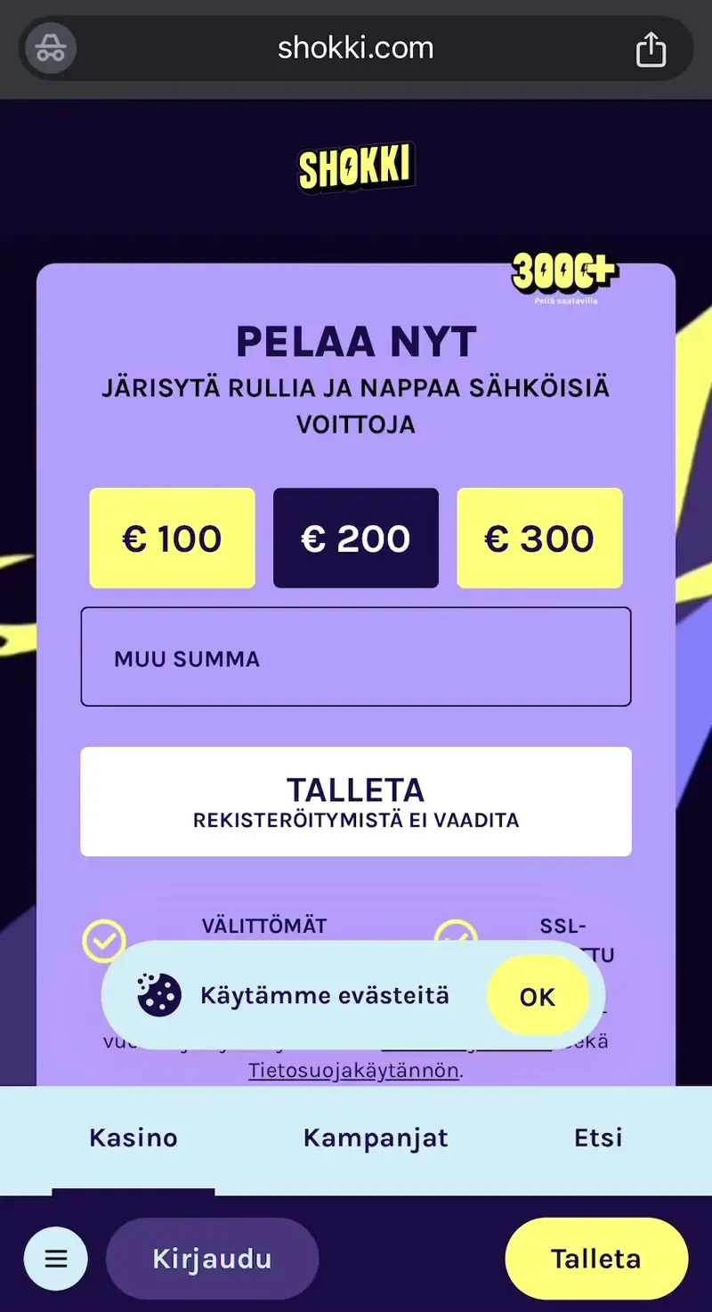 shokki kasino verkkosivu