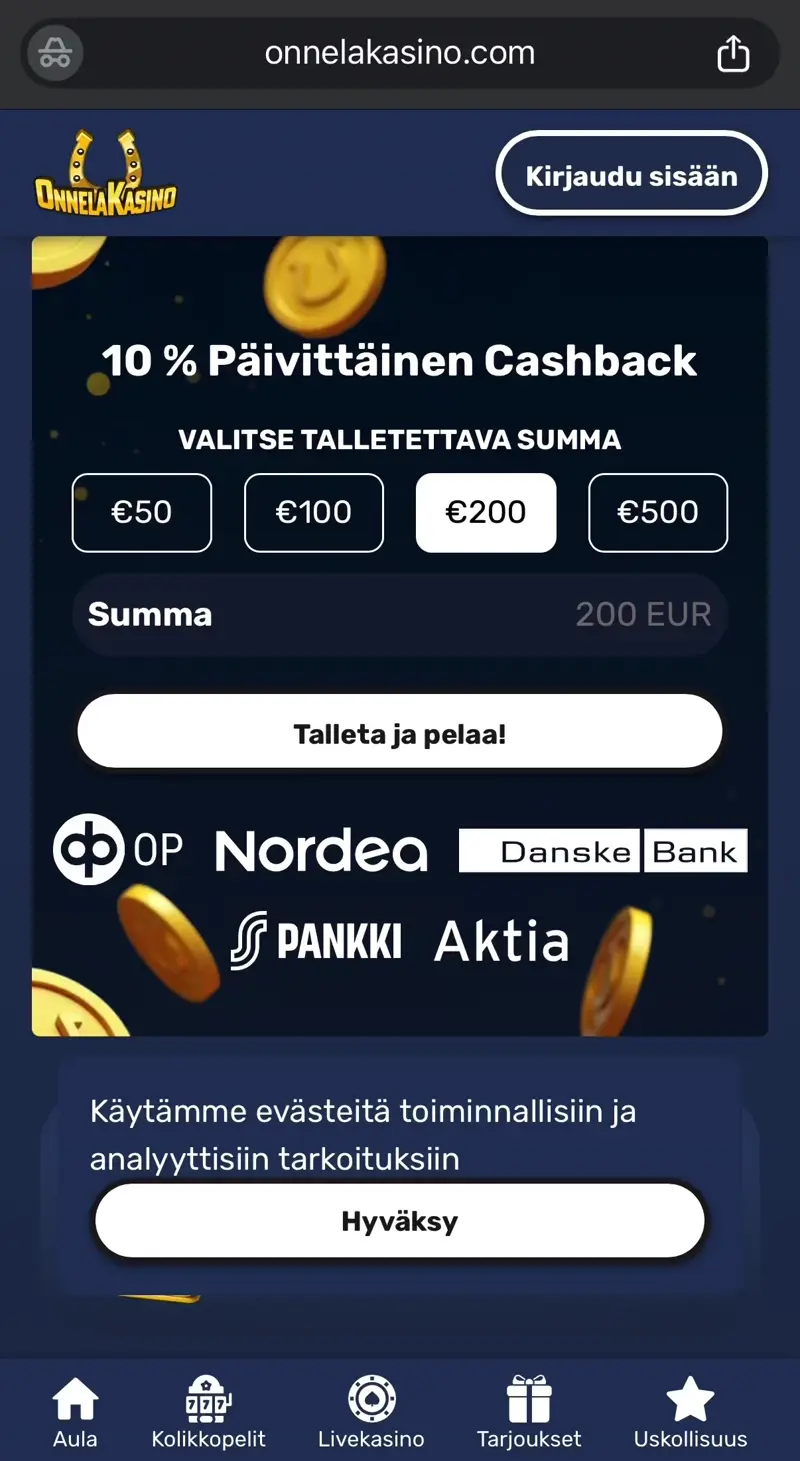 onnela kasino verkkosivu