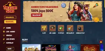 treasurespins verkkosivu