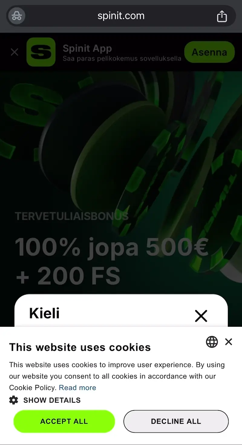 spinit casino verkkosivu