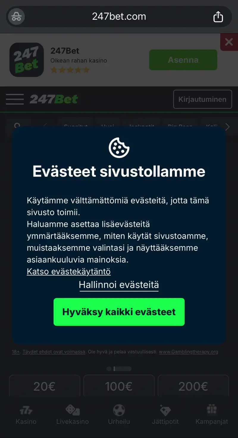 247bet kasino verkkosivu