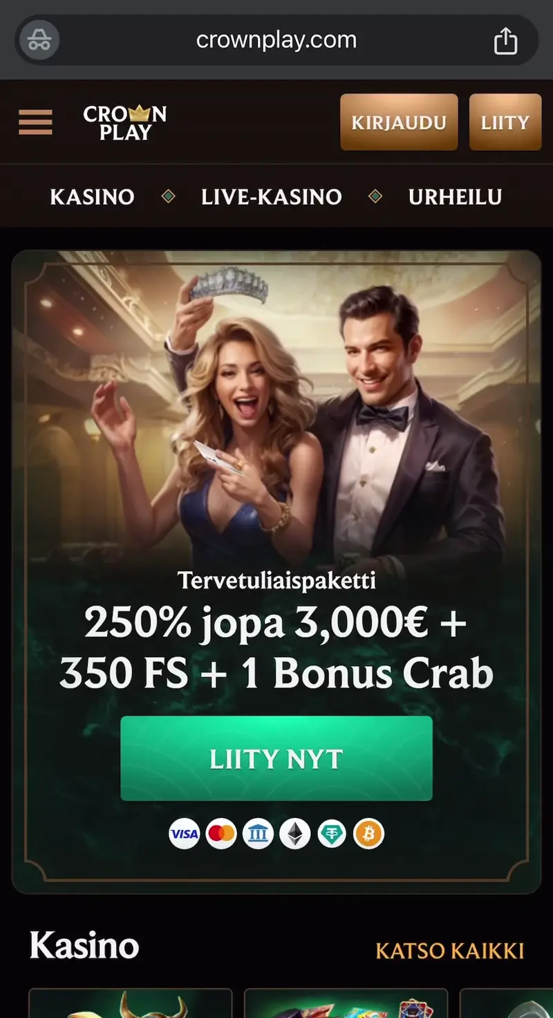 crownplay verkkosivu