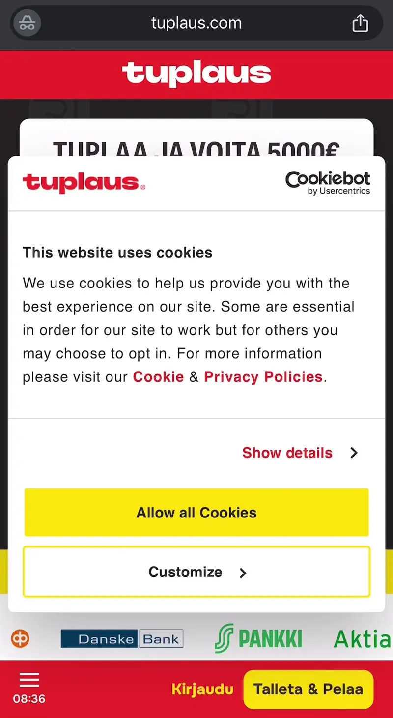 tuplaus kasino verkkosivu