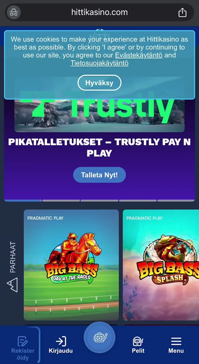 hittikasino verkkosivu