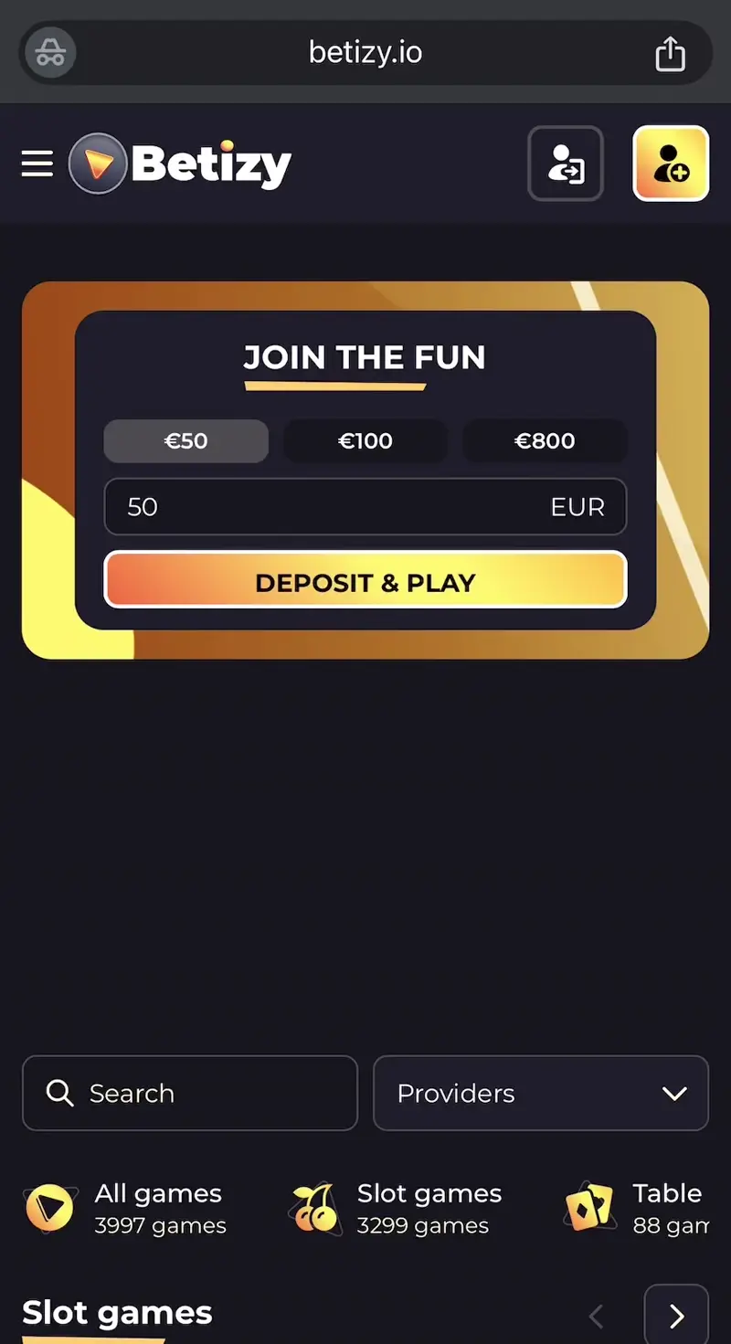 betizy casino verkkosivu
