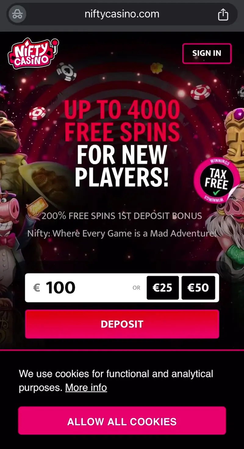 nifty casino verkkosivu